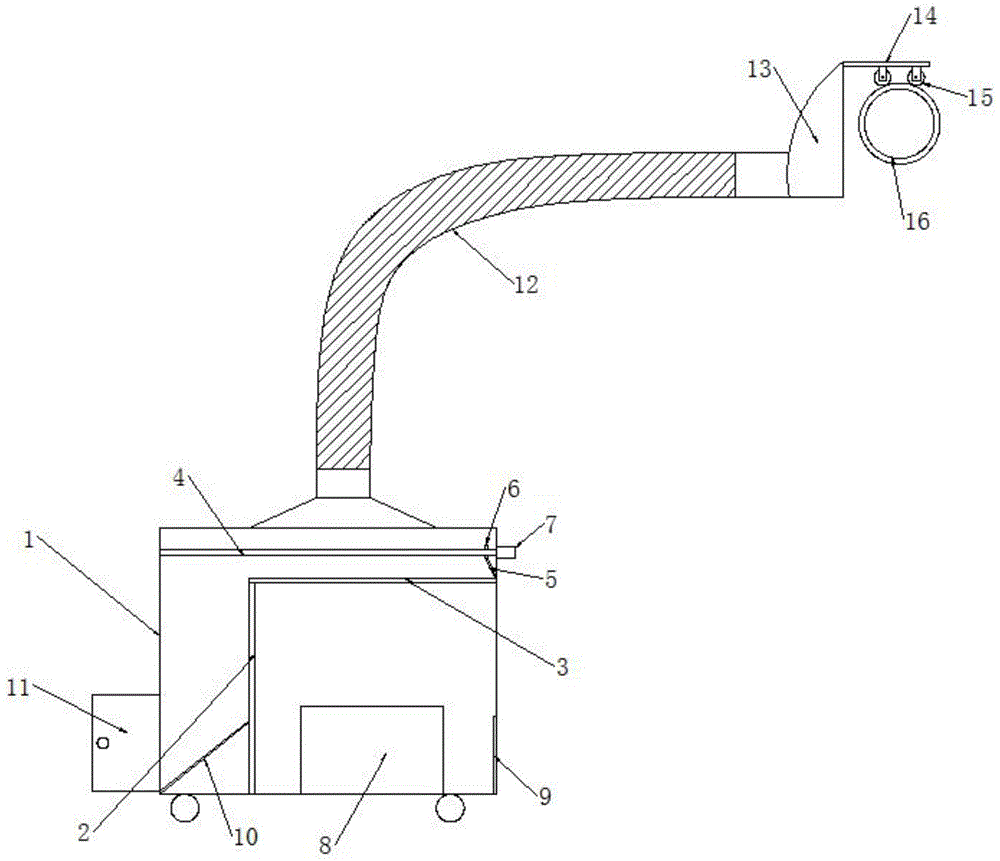 一種切管機去紙屑抽吸裝置的制作方法 一種切管機去紙屑抽吸裝置的制作方法